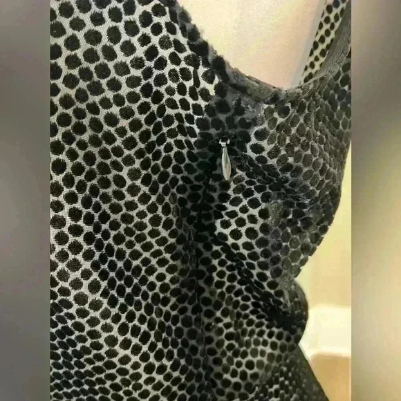 ✨Chelsea28 size small sheer black polka dots peplum sleeves top V-neck - Picture 4 of 8